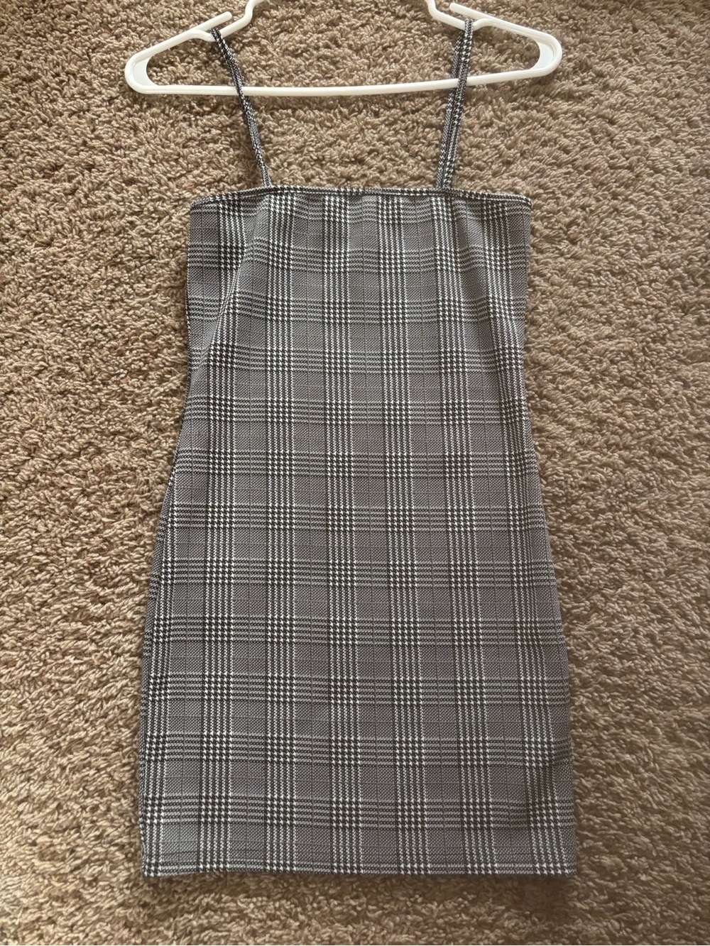 Zaful Gray Plaid Spaghetti Strap Mini Dress